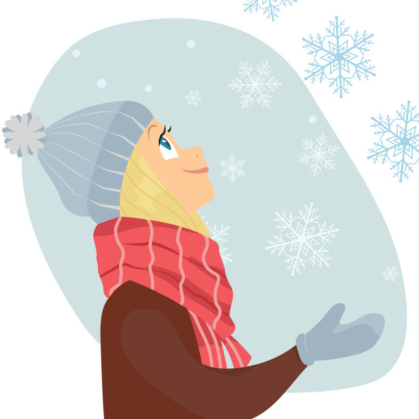 女人在冬日里快乐图片下载