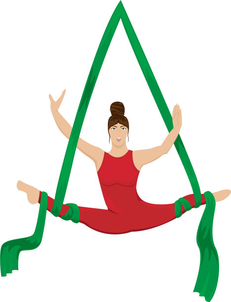 画布上的马戏团空中体操运动员图片下载