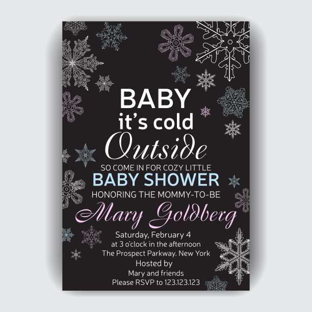 迎婴派对的请帖图片下载