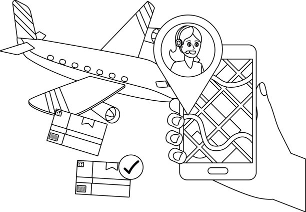 客服支持卡通物流服务图片下载
