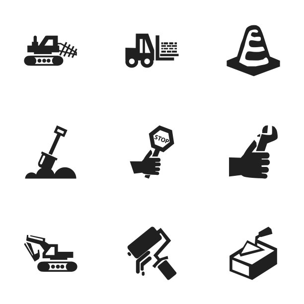 一套9可编辑的建设图标包括图片下载