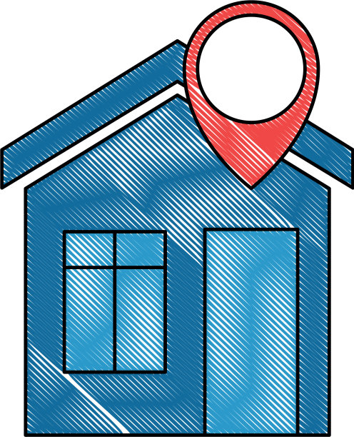 房屋立面轮廓与指针位置图片下载