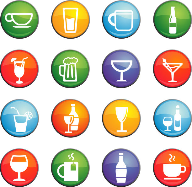 眼镜和杯子图标设置图片下载