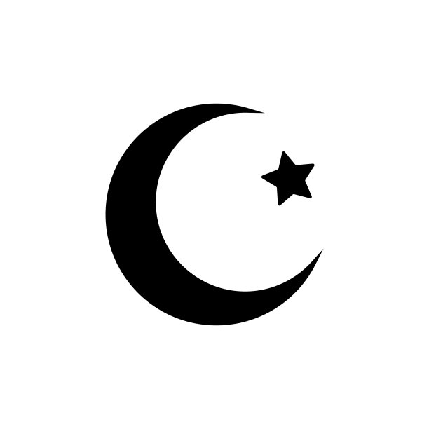 黑色月亮星星扁平图标图片下载