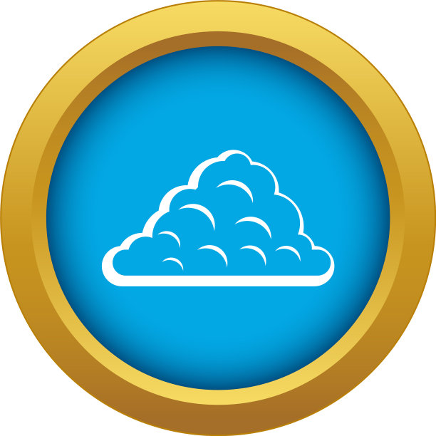 一个云图标蓝色孤立图片下载