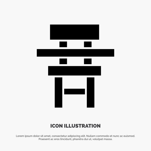 椅类课桌教育家具实心字形图片下载