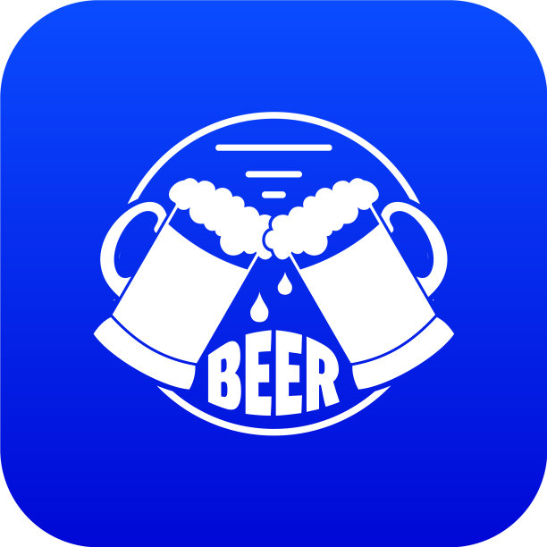 最好的玻璃啤酒图标蓝色图片下载
