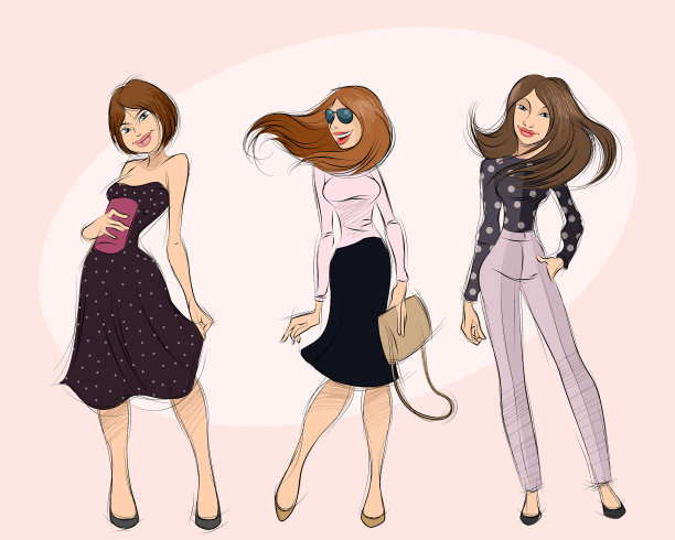 三个现代美女图片下载