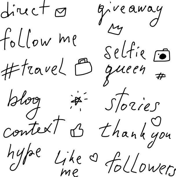 社交网络的字体图片下载