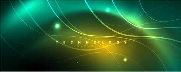 闪亮的霓虹灯线条模板-北极光图片下载