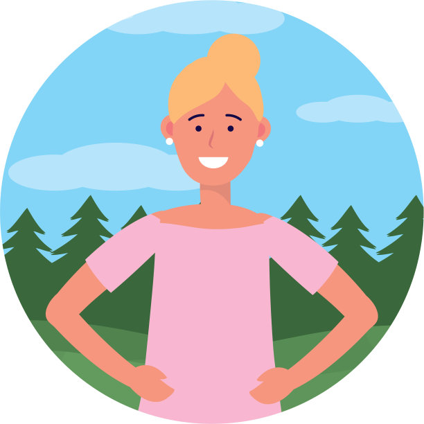 女人肖像头像圆形图标图片下载