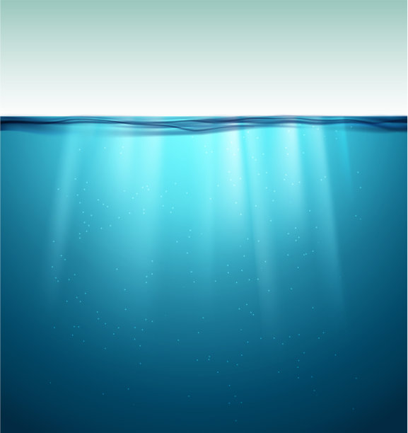 水下海洋表面蓝色的水背景图片下载