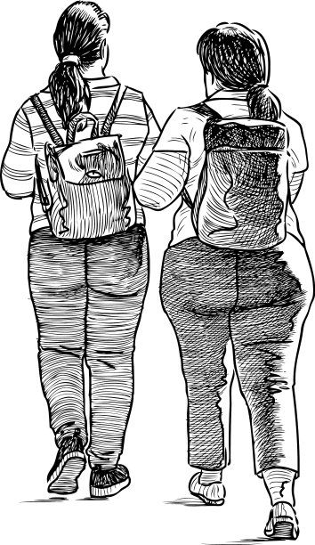 随意的女孩走图片下载