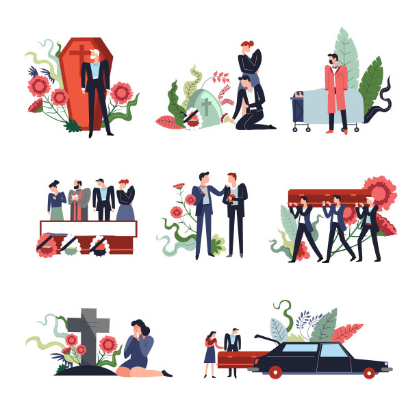 葬礼仪式上人们哀悼逝者图片下载