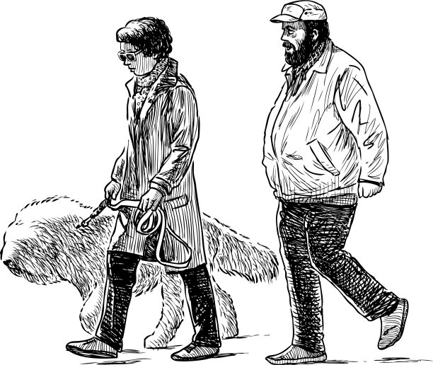 夫妇和他们的狗图片下载