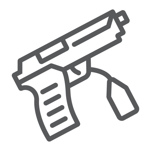 证据线图标法律与犯罪枪支标志图片下载