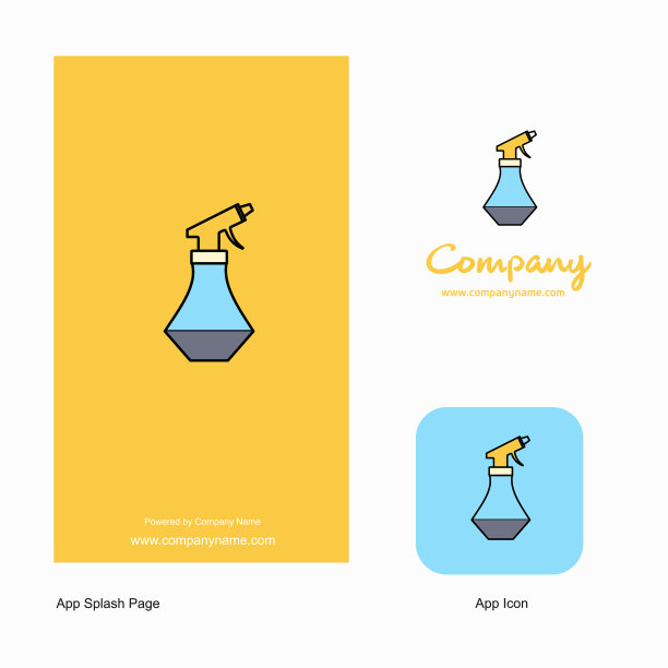 水淋浴公司的标志应用程序图标和飞溅图片下载