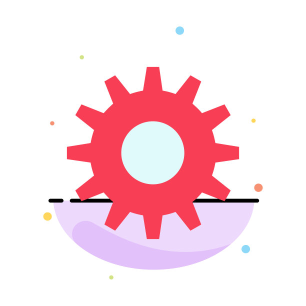 齿轮设置抽象平面彩色图标模板图片下载