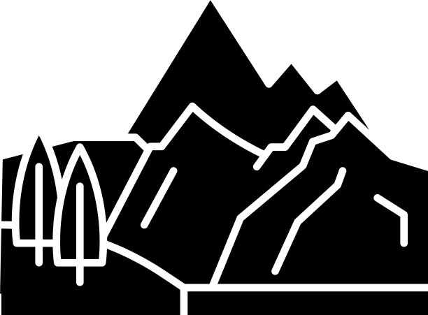 山黑色标志上孤立图片下载