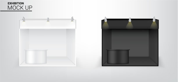 3d模拟逼真的帐篷展示流行展台图片下载