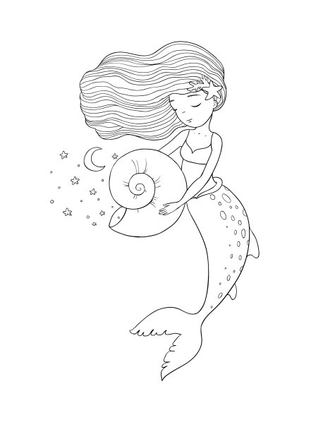 可爱的卡通小美人鱼美人鱼海妖的主题图片下载