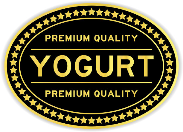 金色和黑色优质酸奶椭圆形图片下载