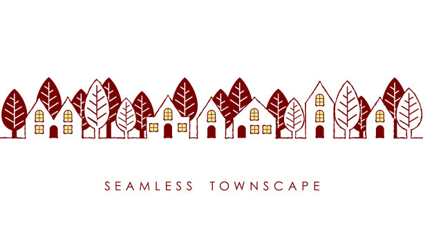 标题描述无缝城镇景观图片下载