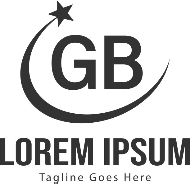 GB字母现代边框logo模板图片下载