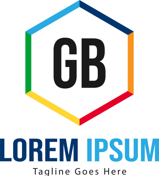 GB字母现代边框logo模板图片下载