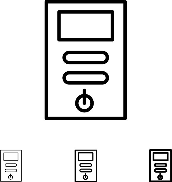 计算机CPU PC稳定剂粗细黑图片下载