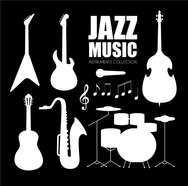 音乐乐器集合了爵士乐队图片下载