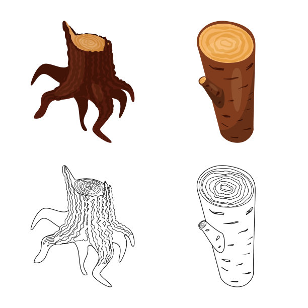 设计树和原始标识的集合图片下载