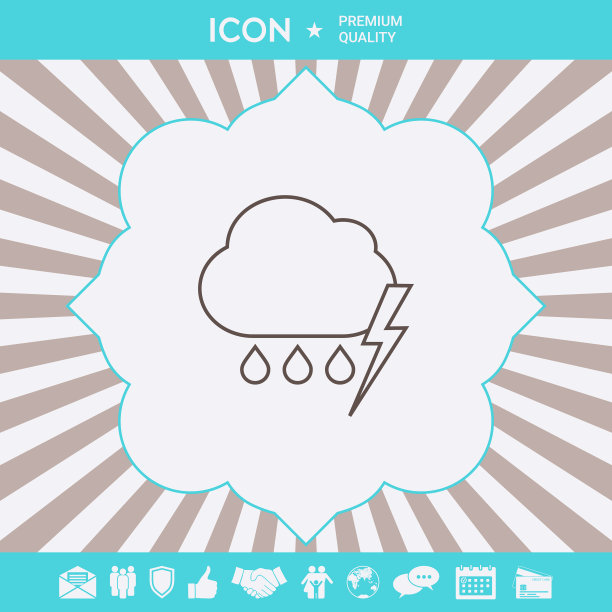 云雷暴闪电雨线图标图片下载