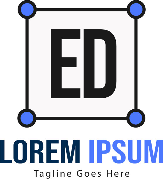 ED字母现代框架标志模板图片下载