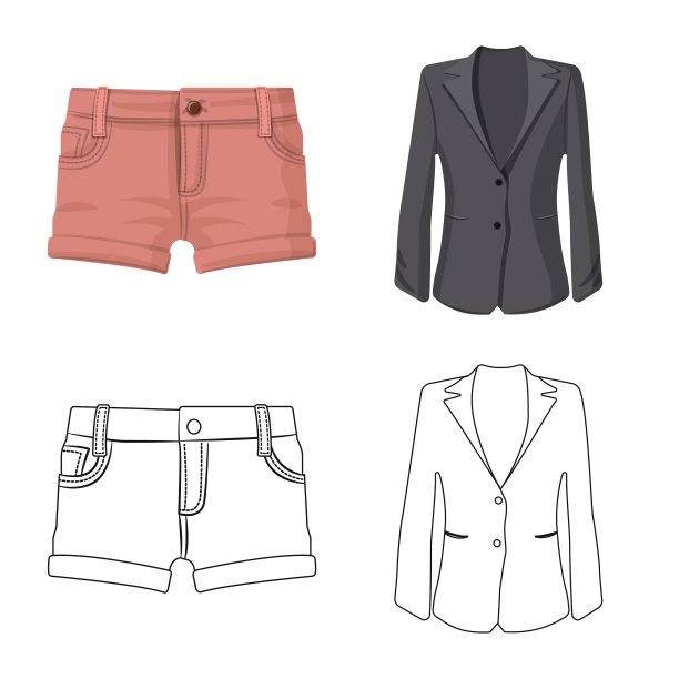 设计女性和服装符号集图片下载