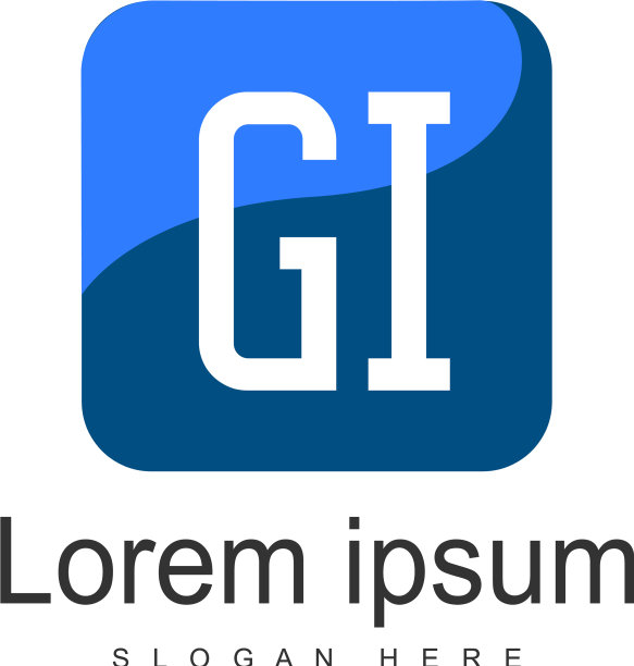 现代框架字母GI标志模板图片下载