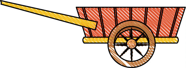 牵引手推车木制运输元件图片下载