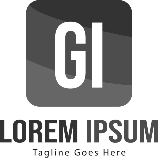 现代框架字母GI标志模板图片下载
