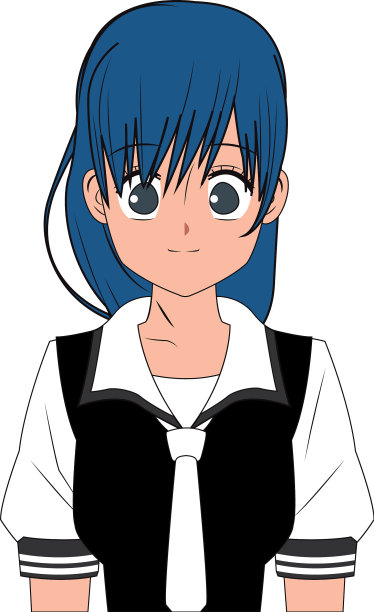 女孩动漫漫画学生服装形象图片下载