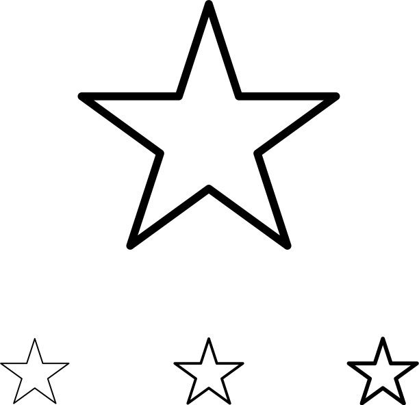 书签星号媒体粗细黑线图标图片下载