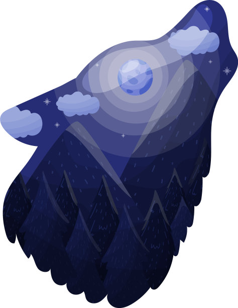 用风景剪影一个狼的头图片下载