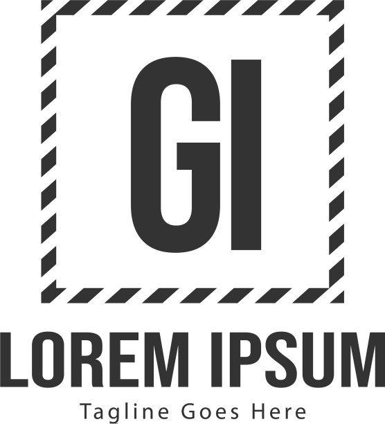 现代框架字母GI标志模板图片下载