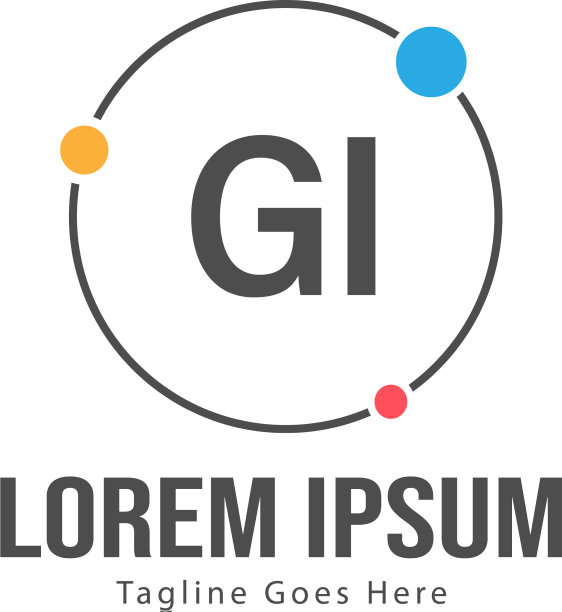 现代框架字母GI标志模板图片下载
