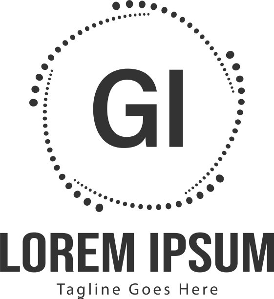 现代框架字母GI标志模板图片下载