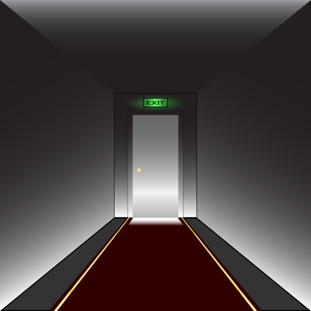 走廊门灯亮题字出口图片下载