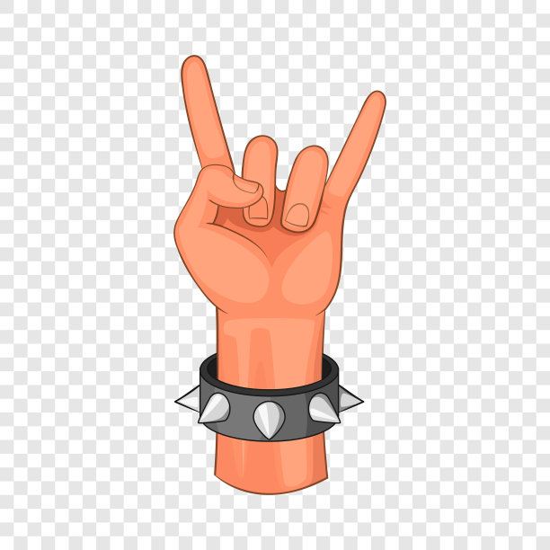 摇滚手势卡通风格的图标图片下载