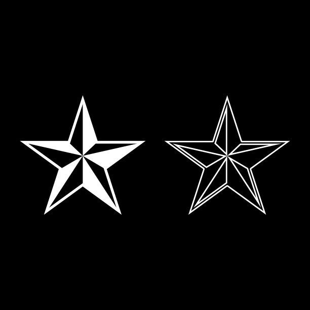白色五角星图标合集图片下载