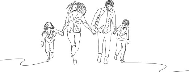 连续一行，幸福家庭运行着图片下载