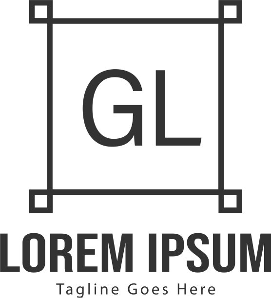 GL字母现代框架logo模板图片下载