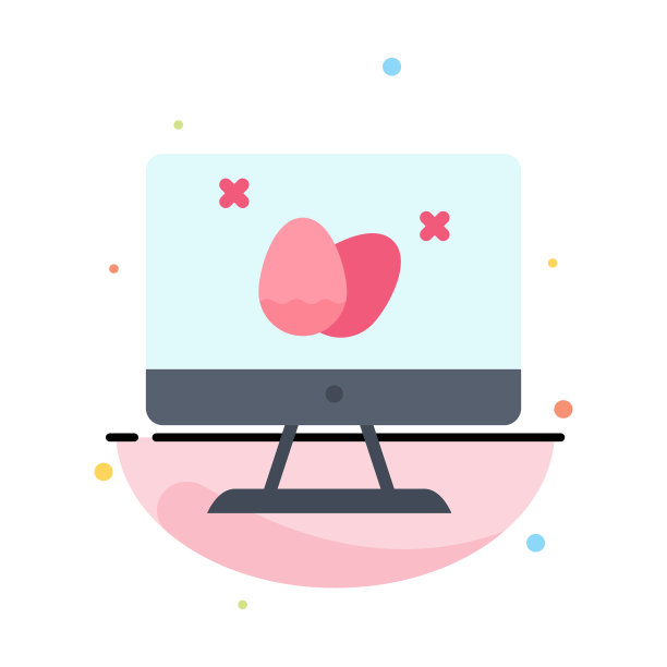 监控屏幕彩蛋复活节抽象平面颜色图片下载